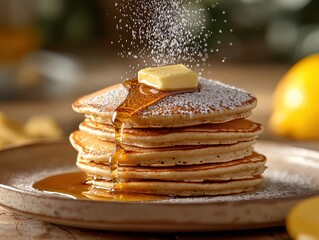 Pancakes with Butter and Syrup