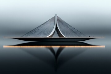Fototapeta premium A minimalist outline of the Brooklyn Bridge, showcasing its elegant suspension cables