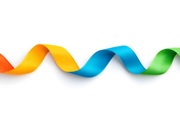 Colorful gradient abstract ribbon wave on white background