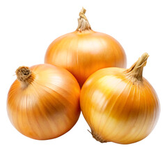 Fresh yellow onions isolated on a white background