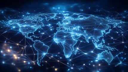 Global network connection. World map point and line composition concept of global business. Vector Illustration