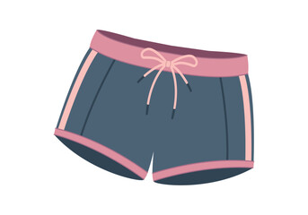 Fitness wear. Women's shorts leggings isolated on white background. Simple flat illustration