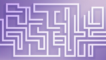 Three dimensional abstract purple and red geometric maze pattern design