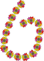 flower, alphabet, floral, letter, symbol, number, flowers, love, nature, spring, decoration, design, vector, summer, font, colorful, peace, heart, art, sign, illustration, pattern, pink, color, text.