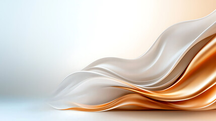 Obraz premium Elegant metallic swirl abstract design digital art modern aesthetic soft color palette fluid dynamics contemporary concept