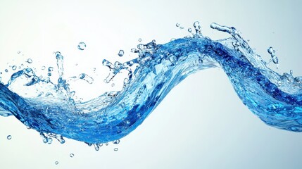 Dynamic Water Ripple: A striking visualization of water in motion, featuring a flowing wave with crystal-clear droplets, capturing its liquid nature and fluid dance.