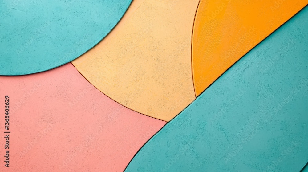 Poster abstract geometry: a captivating abstract composition of layered, organic shapes, showcasing a harmo