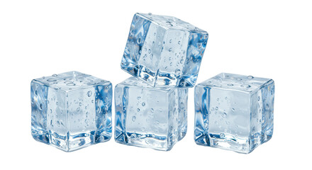 Isolated Transparent Ice Cubes