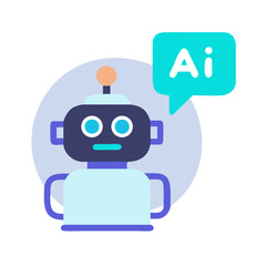 AI assistant icon showcasing a robot on a transparent background  