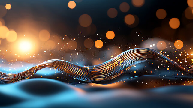 Dynamic visualization of quantum wave functions abstract setting digital art futuristic environment close-up viewpoint conceptual interpretation for seo impact