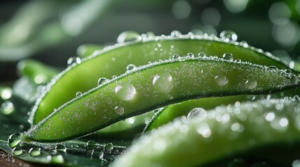 National Soyfoods Month. Close-up of edamame pods with sea salt