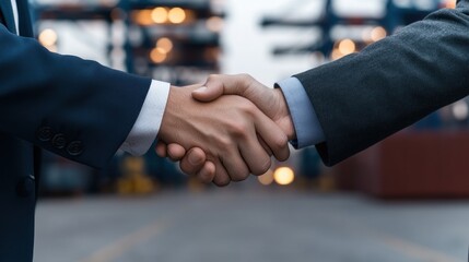 Business handshake agreement close up
