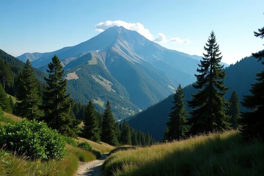 Scenic view of Figueroa Mountain surrounded by lush pine trees in Los Padres National Forest,  summer,  tranquil