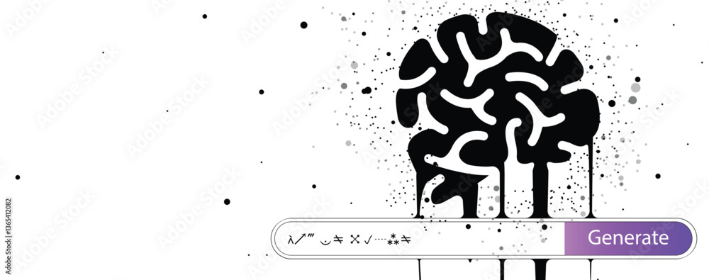 Poster artificial intelligence concept with prompt field