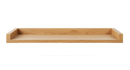 Kitchen wooden countertop on transparent background. 