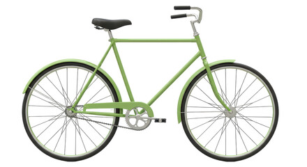 Isolated Classic Green Bike