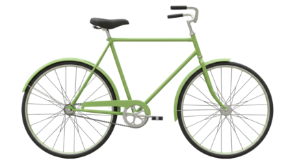 Isolated Classic Green Bike