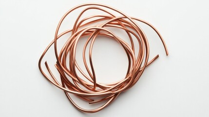 Coiled brown leather cord