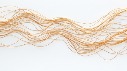 Thin natural fiber strands forming wavy pattern