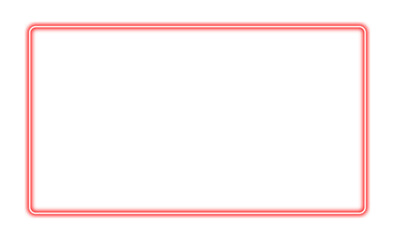 Glowing neon rectangular frame in red color