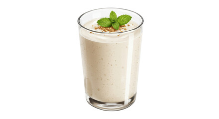 Isolated Yogurt with Mint