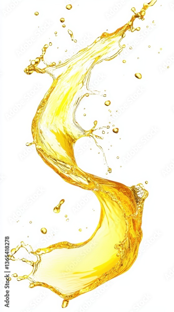 Aufkleber liquid dynamics: a dynamic, artistic capture of a vibrant, golden liquid erupting and swirling, crea
