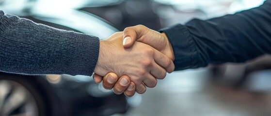 Successful Car Repair: Handshake Agreement 