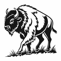 bison black sihouette vrctor