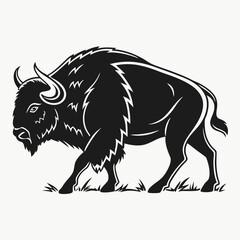 bison black sihouette vrctor