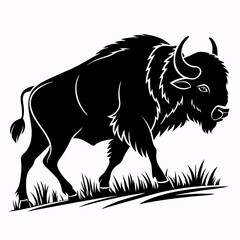 bison black sihouette vrctor