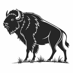 bison black sihouette vrctor