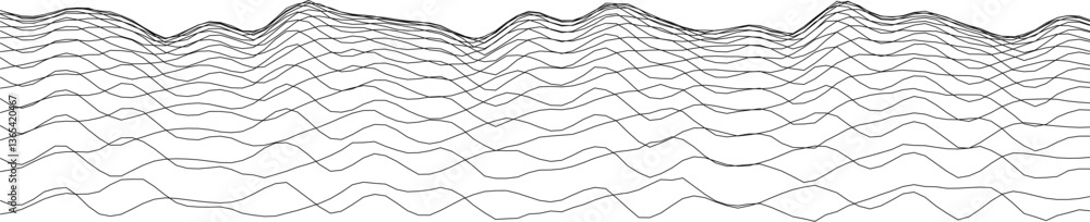 Poster abstract black and white wave patterns for modern design concepts and creative projects.