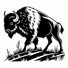 Fototapeta premium bison black sihouette vrctor