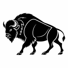 bison black sihouette vrctor