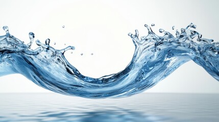 Liquid Grace: Capturing the dynamic motion of water, a wave-like formation dances across the scene, showcasing the fluidity and transparency of liquid elements. 