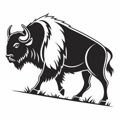 bison black sihouette vrctor