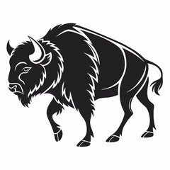 bison black sihouette vrctor