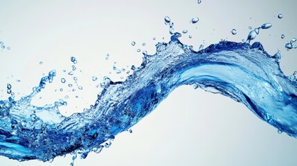 Obraz premium Aqua Wave Symphony: The dance of water in a perfect wave, with a pristine presentation of water and its natural form. Capturing the elegance of aquatic motion in high definition.