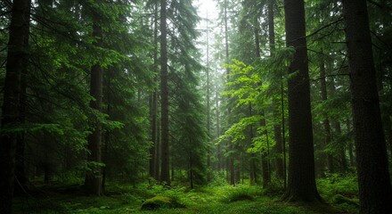 Peaceful Forest with Sunlight