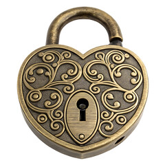 A padlock and key with a simple design  isolated on white background . An old padlock with design illustration on white