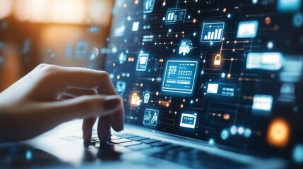 An AI powered digital marketing tool, analyzing consumer behavior and targeting ads based on preferences and browsing history, Marketing tech style