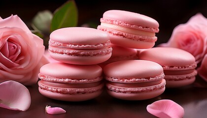 Obraz premium rose macarons 
