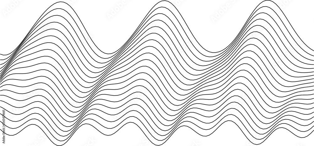 Aufkleber abstract wave pattern design for backgrounds and textures in modern minimalist decor.