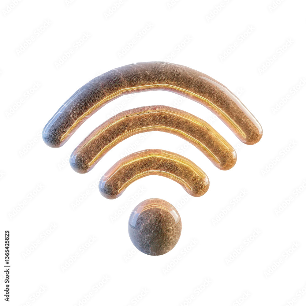 Poster abstract wireless signal symbol with colorful glow and smooth curves for technology background