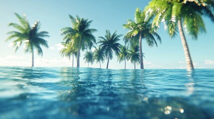 A coconut grove swaying in the ocean breeze, representing the purity of tropical air.