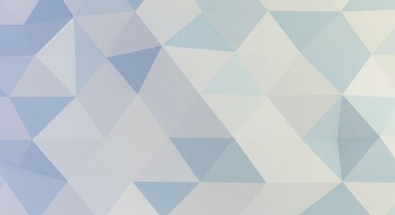 Obraz premium Digital Artwork Featuring an Abstract Origami-Inspired Composition, Composed Entirely of Flat, Crisp Geometric Shapes in Ivory and Pale Blue