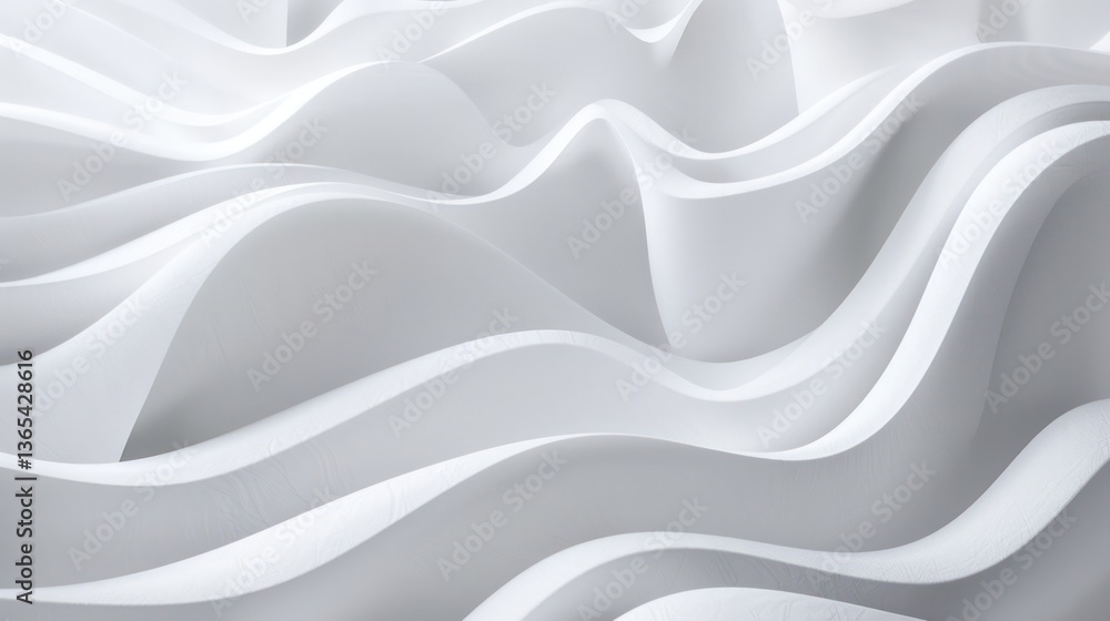 Poster white smooth backgrounds three dimensional abstract waves simple lines and curves scheme high end te