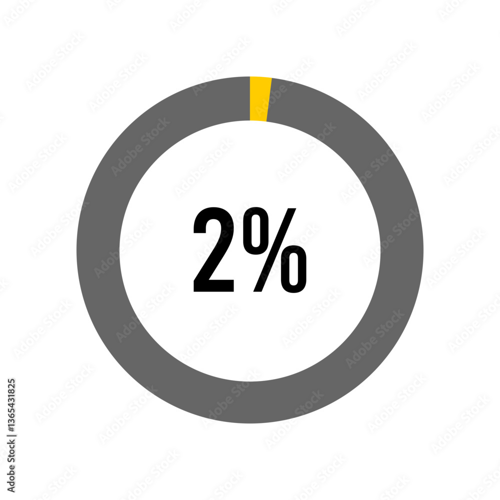 Aufkleber 2% percent percentage diagram meter from ready-to-use for web design, user interface ui or infograph