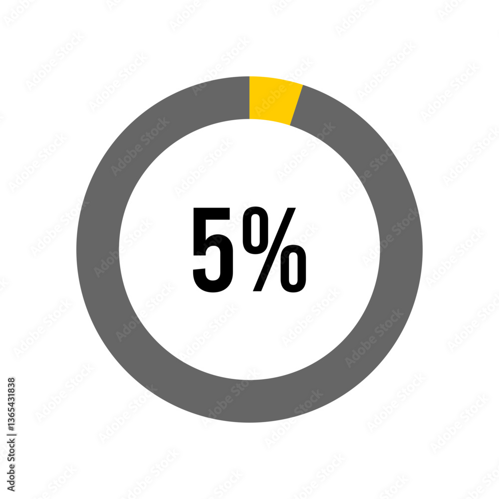 Aufkleber 5 % percent percentage diagram meter from ready-to-use for web design, user interface ui or infograp