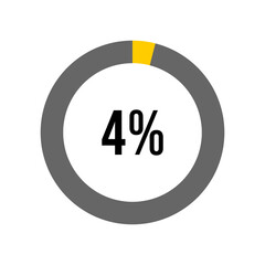 4% percent percentage diagram meter from ready-to-use for web design, user interface UI or infographic -	
